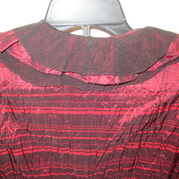 ALBERTO MAKALI Vintage Top Jacket Blouse Ruffles Crinkle 90s Unicorn Label Large - Picture 8 of 14